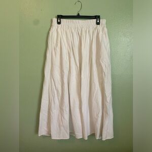A New Day White Linen Skirt Medium